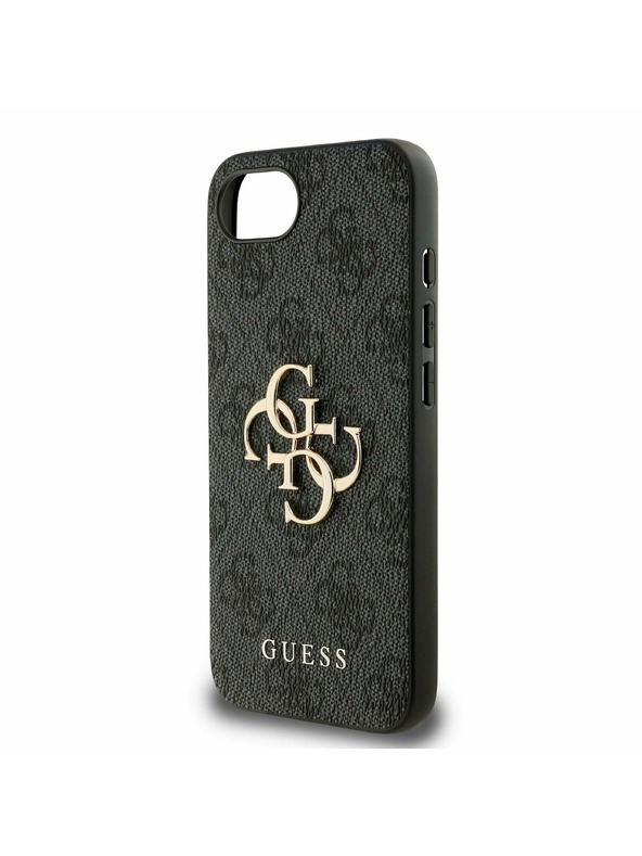 Guess Guess PU 4G metalni Logo stražnji poklopac za iPhone 16e Grey