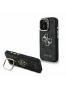 Guess Guess PU 4G Metal Logo Stalak Okvir Kamere Stražnji Poklopac za iPhone 16 Pro Max Black