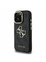 Guess Guess PU 4G Metal Logo Stalak Okvir Kamere Stražnji Poklopac za iPhone 16 Pro Max Black
