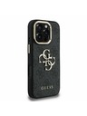 Guess Guess PU 4G Metal Logo Stalak Okvir Kamere Stražnji Poklopac za iPhone 16 Pro Max Black