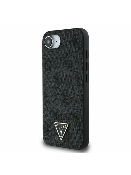 Guess Guess PU 4G Strass Trokutasti Metal Logo Stražnji Poklopac za iPhone 16e Black