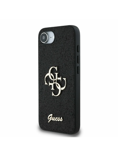 Guess Guess PU Fixed Glitter 4G Metal Logo Stražnji Poklopac za iPhone 16e Black