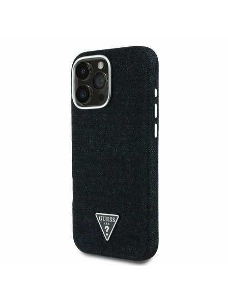 Guess Guess Traper Trokutasti Logo MagSafe Stražnji Poklopac za iPhone 16 Pro Black