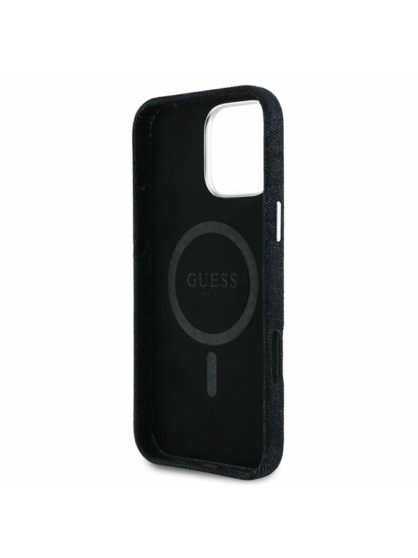 Guess Guess Traper Trokutasti Logo MagSafe Stražnji Poklopac za iPhone 16 Pro Black