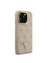 Guess Guess PU 4G Strass Trokutasti Logo Stalak Okvir Kamere MagSafe Stražnji Poklopac za iPhone 15 Pro Max Pink