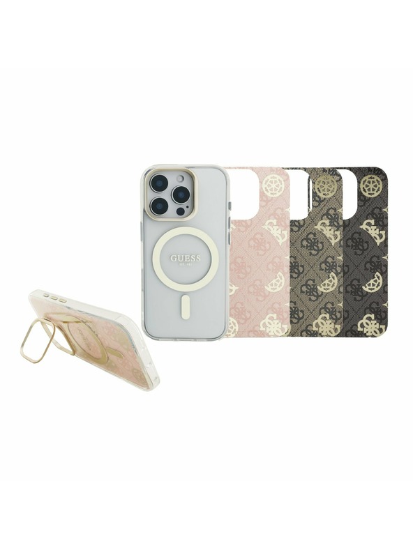 Guess Guess PC/TPU Elektroplatirani Stalak Okvir Kamere MagSafe Stražnji Poklopac s Izmjenjivom Pozadinom za iPhone 16 Pro