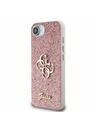 Guess Guess PU Fixed Glitter 4G Metal Logo Stražnji Poklopac za iPhone 16e Pink