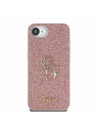 Guess Guess PU Fixed Glitter 4G Metal Logo Stražnji Poklopac za iPhone 16e Pink