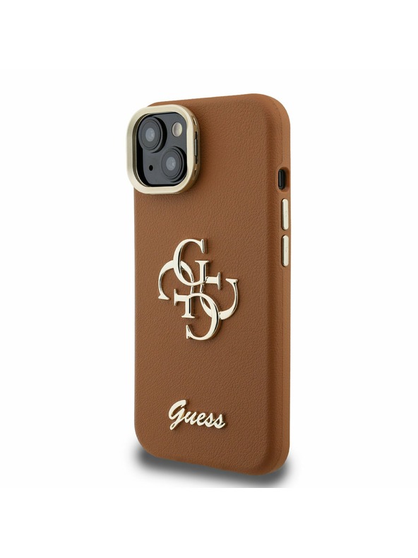Guess Guess PU Grained 4G Logo Stand Stražnji Poklopac za iPhone 13 Smeđa