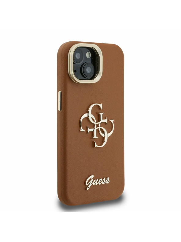 Guess Guess PU Grained 4G Logo Stand Stražnji Poklopac za iPhone 13 Smeđa