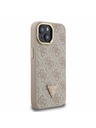 Guess Guess PU 4G Strass Trokutasti Logo Stand Stražnji Poklopac za Kameru MagSafe za iPhone 13 Roza
