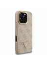 Guess Guess PU 4G Strass Trokutasti Logo Stand Stražnji Poklopac za Kameru MagSafe za iPhone 16 Pro Roza