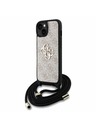 Guess Guess PU 4G Metalni Logo Crossbody Remen Stražnji Poklopac za iPhone 15 Roza
