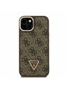 Guess Guess PU 4G Strass Trokutasti Logo Stand Stražnji Poklopac za Kameru MagSafe za iPhone 13 Smeđa