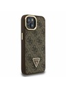 Guess Guess PU 4G Strass Trokutasti Logo Stand Stražnji Poklopac za Kameru MagSafe za iPhone 13 Smeđa