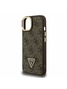 Guess Guess PU 4G Strass Trokutasti Logo Stand Stražnji Poklopac za Kameru MagSafe za iPhone 13 Smeđa