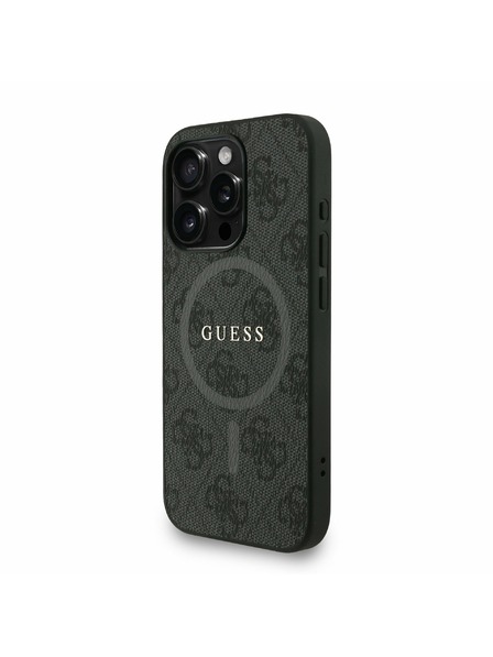 Guess Guess PU Kožni 4G Šareni Prstenasti Remen MagSafe Stražnji Poklopac za iPhone 15 Pro Crna