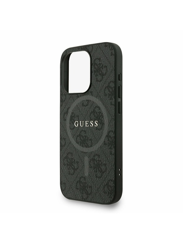 Guess Guess PU Kožni 4G Šareni Prstenasti Remen MagSafe Stražnji Poklopac za iPhone 15 Pro Crna