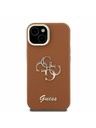 Guess Guess PU Grained 4G Logo Stand Stražnji Poklopac za iPhone 15 Smeđa