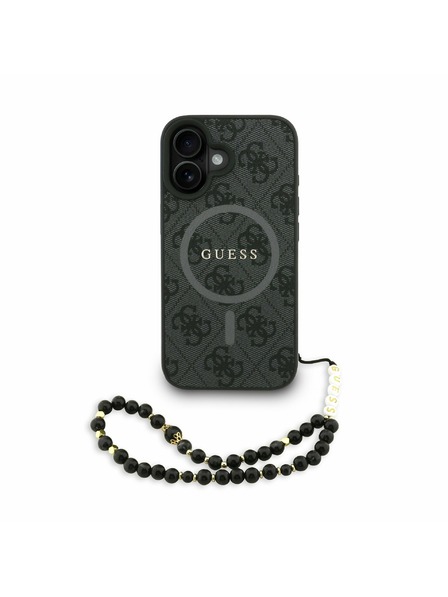 Guess Guess PU Kožni 4G Šareni Prstenasti Remen MagSafe Stražnji Poklopac za iPhone 16 Crna