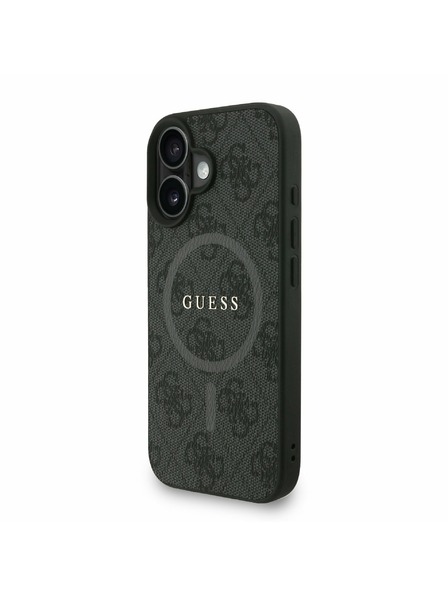 Guess Guess PU Kožni 4G Šareni Prstenasti Remen MagSafe Stražnji Poklopac za iPhone 16 Crna