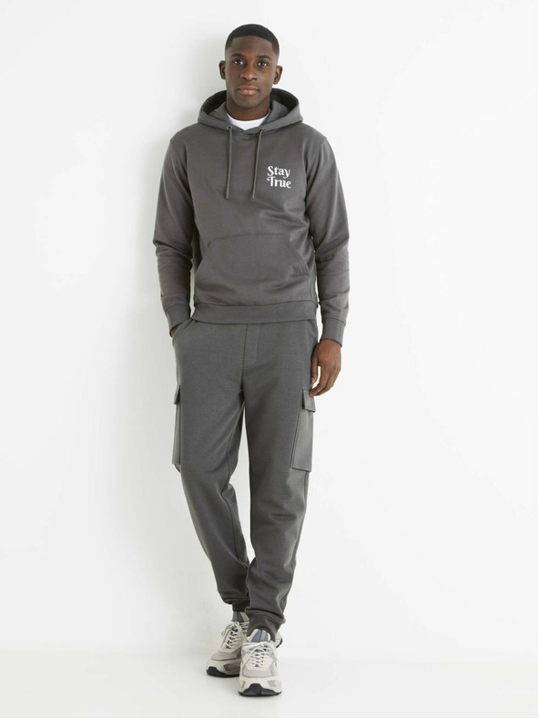 Celio Celio siva muška majica s kapuljačom