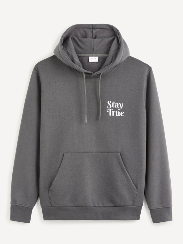 Celio Celio siva muška majica s kapuljačom