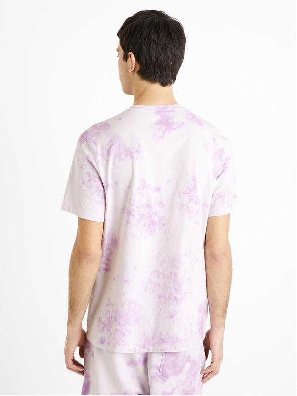 Celio Svijetloljubičasta muška batik majica Celio Dengame