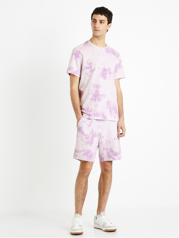 Celio Svijetloljubičasta muška batik majica Celio Dengame