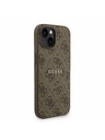 Guess Guess PU Leather 4G Colored Ring Strap MagSafe Stražnji Poklopac za iPhone 15 Smeđi