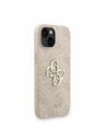 Guess Guess PU 4G Metal Logo Strap Stražnji Poklopac za iPhone 15 Ružičasti