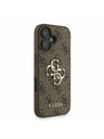 Guess Guess PU 4G Metal Logo Strap Stražnji Poklopac za iPhone 16 Smeđi