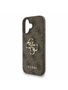 Guess Guess PU 4G Metal Logo Strap Stražnji Poklopac za iPhone 16 Smeđi