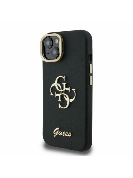 Guess Guess PU Grained 4G Logo Stand Camera Frame Stražnji Poklopac za iPhone 13 Crni