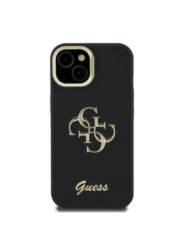 Guess Guess PU Grained 4G Logo Stand Camera Frame Stražnji Poklopac za iPhone 13 Crni