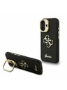 Guess Guess PU Grained 4G Logo Stand Camera Frame Stražnji Poklopac za iPhone 16 Crni