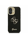 Guess Guess PU Grained 4G Logo Stand Camera Frame Stražnji Poklopac za iPhone 16 Crni
