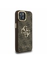 Guess Guess PU 4G Metal Logo Stand Camera Frame Stražnji Poklopac za iPhone 13 Smeđi