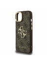 Guess Guess PU 4G Metal Logo Stand Camera Frame Stražnji Poklopac za iPhone 13 Smeđi