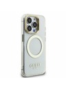 Guess Guess IML Gold Outline Stand Camera Frame MagSafe Stražnji Poklopac za iPhone 15 Pro Transparentan