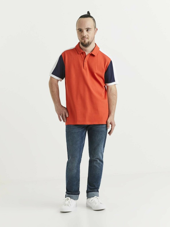 Celio Plavo-narančasta muška polo majica Celio