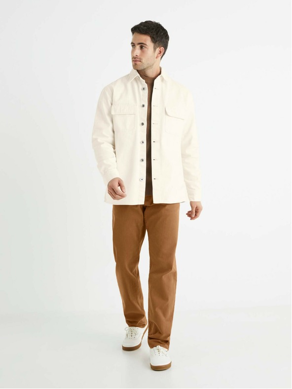 Celio Smeđe muške traperice ravnog kroja Celio Vopry1