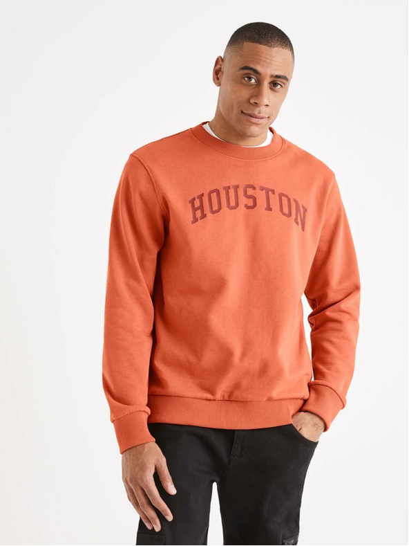 Celio Narančasti muški sweatshirt s natpisom Celio Beprice