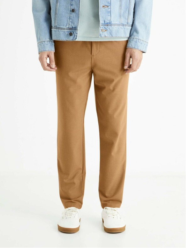 Celio Smeđe muške hlače Celio 24H Bocal