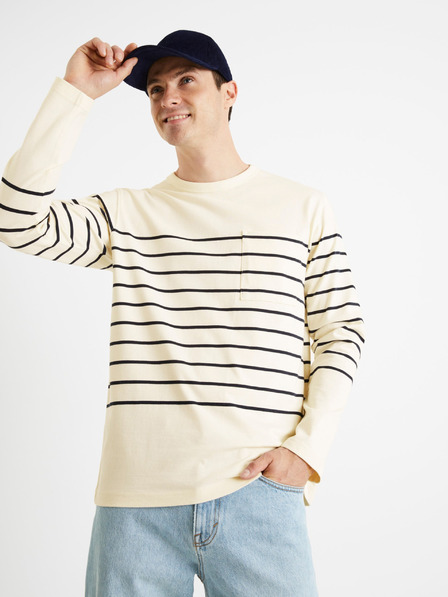 Celio Celio Veboxmlr krem ​​muška majica na pruge
