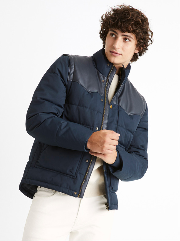 Celio Celio Cumountain tamnoplava muška prošivena zimska jakna s rukavima na skidanje