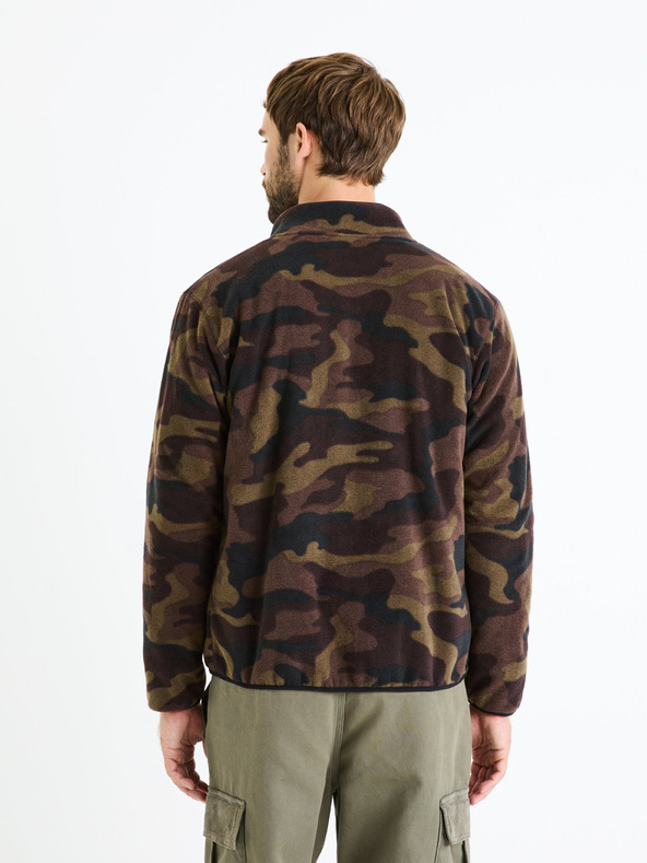 Celio Celio Fecamo muška smeđa vojna majica s patentnim zatvaračem