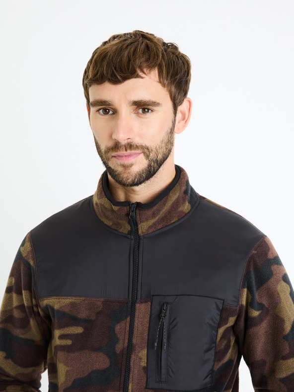 Celio Celio Fecamo muška smeđa vojna majica s patentnim zatvaračem