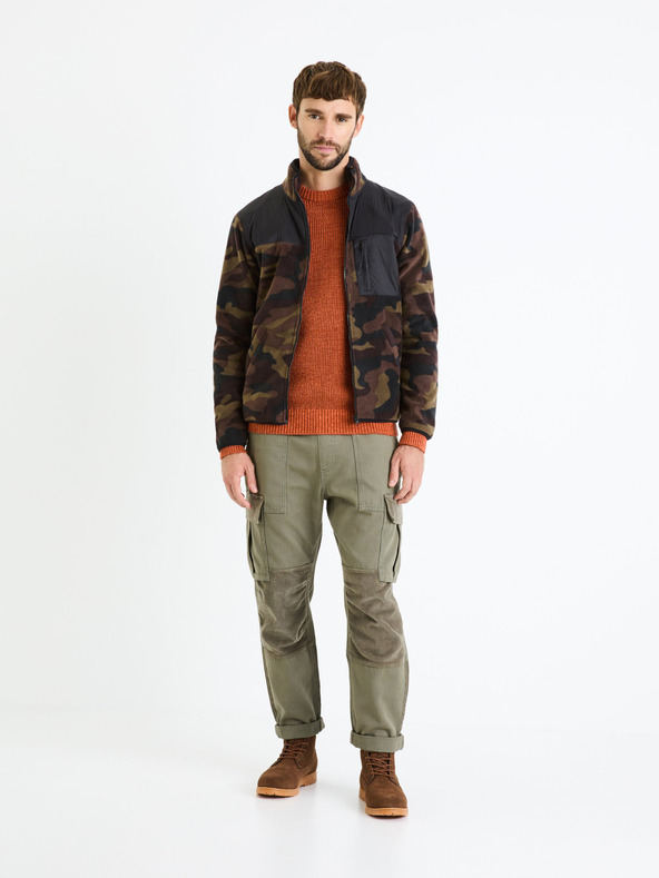 Celio Celio Fecamo muška smeđa vojna majica s patentnim zatvaračem