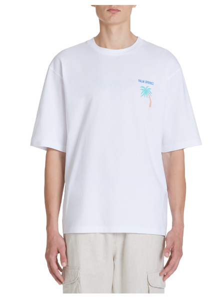 Celio Bijela muška oversized majica Celio Jecalif